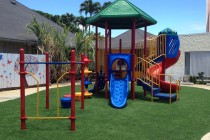 Miracle Playground and NyLawn synthetic turf surfacing  at Hoaloha Kai Montessori School, Kahala Hawaii