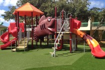 synthetic turf safety surfacing for playgrounds